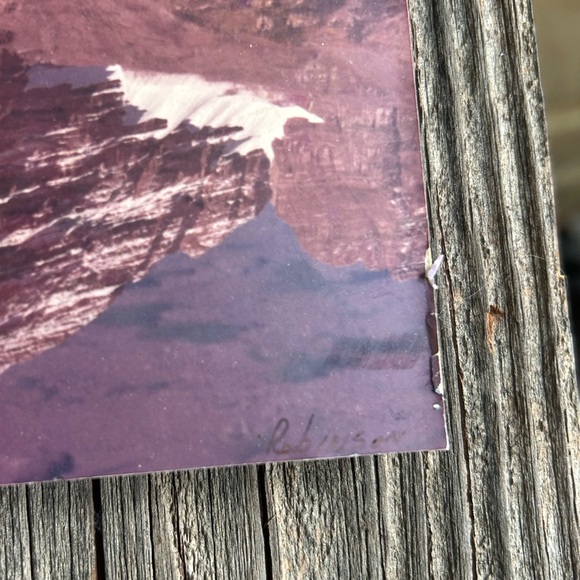 Vintage mountain scene photo on wood - Picture 5 of 5